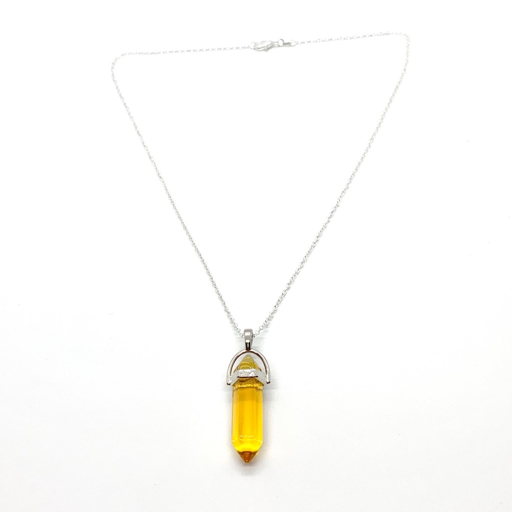 Yellow Hexagonal Pedant Necklace